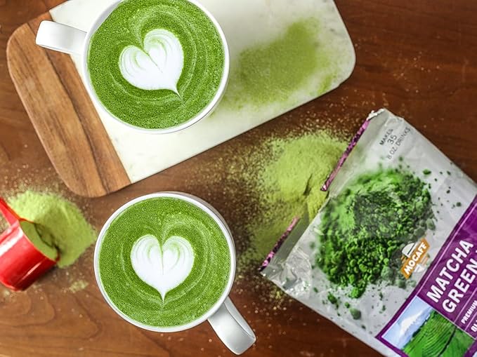 MOCAFE Matcha Latte Mix Powder Japanese green tea café style premium instant iced blended frappe and hot drinks 3lb Bulk Bag