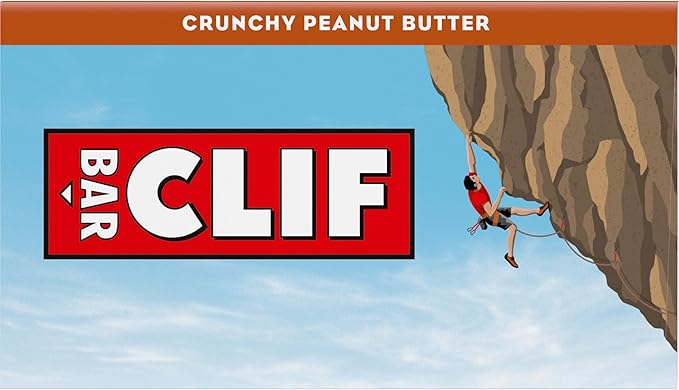 CLIF BAR - Crunchy Peanut Butter - Made with Organic Oats - Energy Bars - Non-GMO - Plant Based Protein Bars (12 Pack)