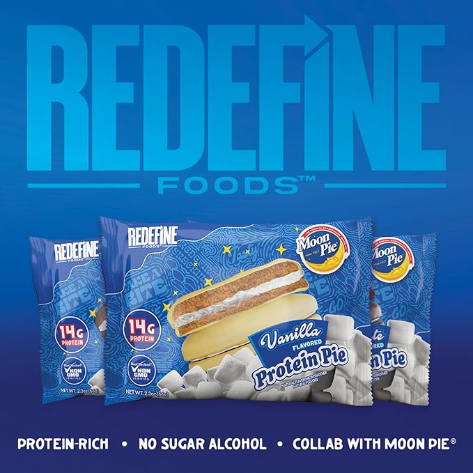 Redefine Foods Protein Pie MoonPie Vanilla - 8 Count - 14g of Protein Per Serving - Non-GMO