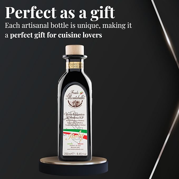 Balsamic Vinegar of Modena 8.45 fl.oz. (250ml) IGP-Certified Dense Balsamic Vinegar with a Bold Sweet-and-Sour Taste - Product from Italy