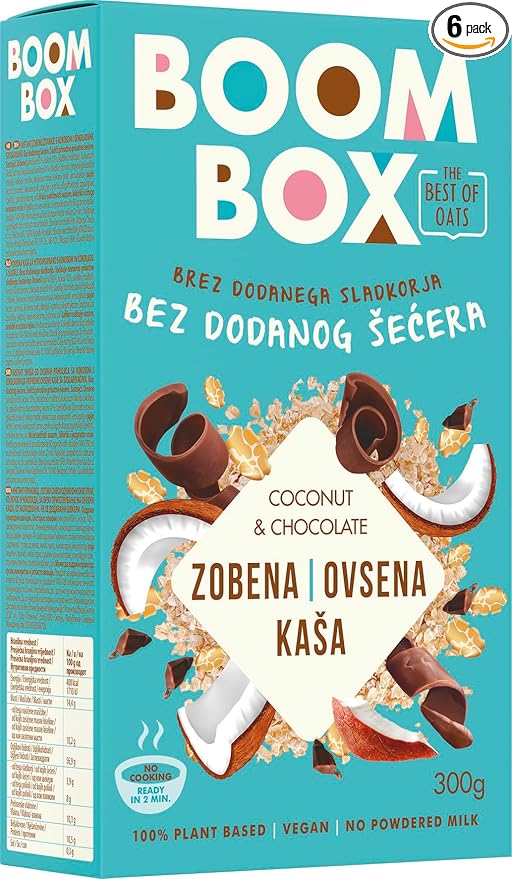 BOOM BOX Coconut Chocolate Oatmeal - 30g - Creamy Coconut with a Hint of Chocolate