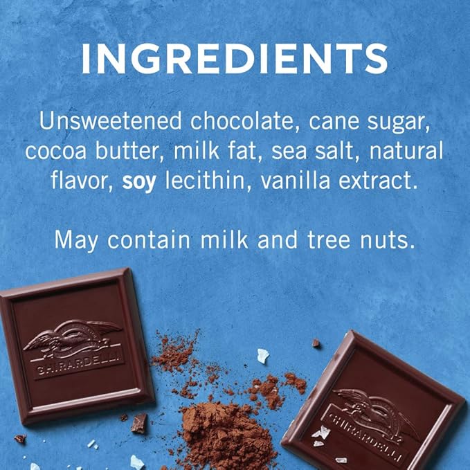 Ghirardelli Sea Salt with 60% Cacao Dark Chocolate Medium Bag (Pack of 12)