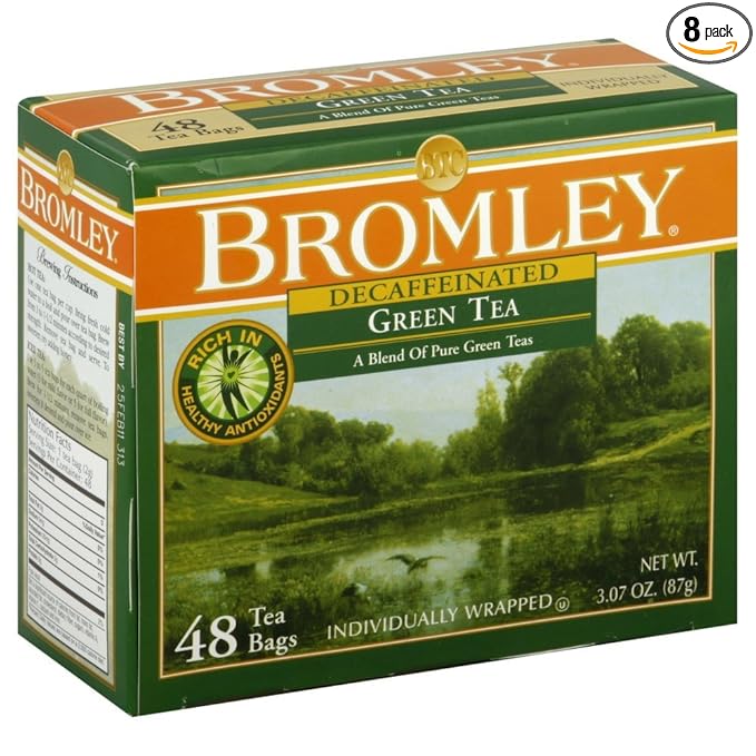 Bromley Green Tea Decaf 48-Count Box (Pack of 8)