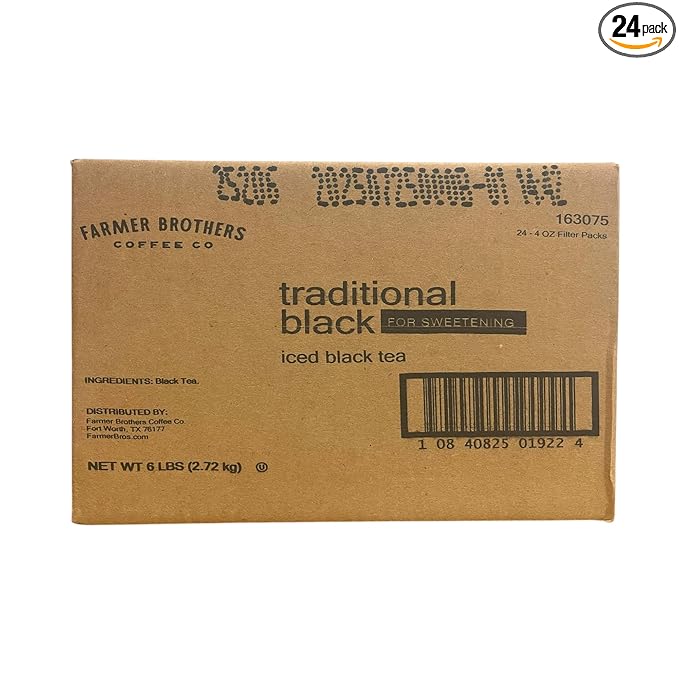 Ice Tea Fresh Brew Farmer Brothers Black Iced Tea for Sweetening 24/4oz Pk