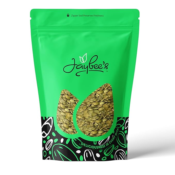 Pumpkin Seeds Pepitas 2 Pounds Roasted &amp Unsalted | Gluten-Free Vegan Superfood | High-Protein Keto-Friendly Snack | Resealable Bag for Freshness | Ideal for Salads Baking &amp Cooking | Jaybe
