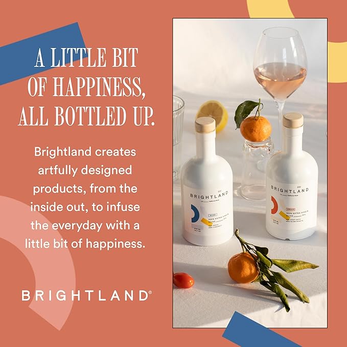 Brightland California Olive Oil Extra Virgin The Duo – First Cold-Pressed Olive Oil Made with Early-Harvest Olives – Polyphenol Rich &amp Artfully Crafted - 12.7fl oz Bottles (Pack of 2)