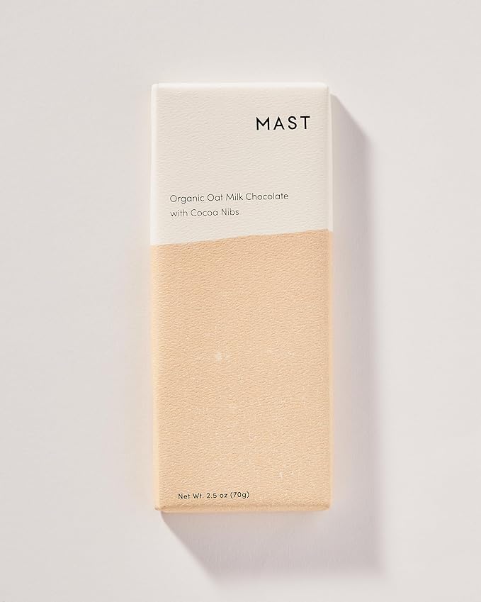 Mast Chocolate Bars | 6 pack | Organic Kosher | Classic 2.5oz each (6 Bars Organic Oat Milk Chocolate with Cocoa Nibs)