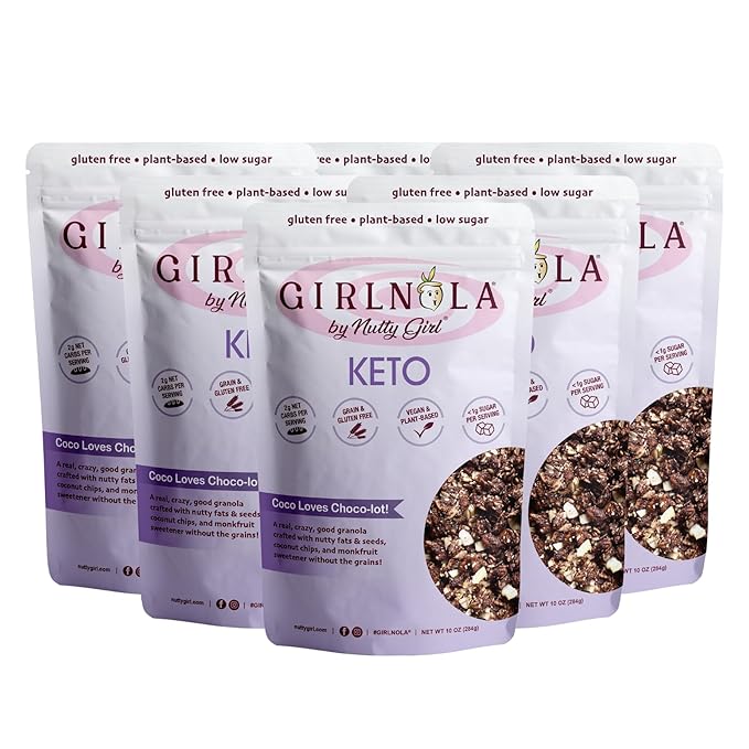 Low Sugar Low Carb Granola Cereal | Coco Loves Choco-Lot | 6 Pack | Nutty Girl Keto Girlnola®