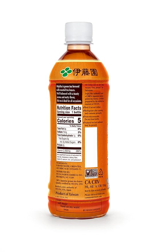 Ito En Oi Ocha Unsweetened Roasted Green Tea 16.9 Fluid Ounce (Pack of 12) Low Calorie