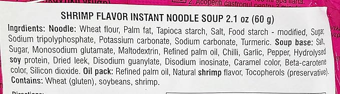 Shrimp Flavour Instant Noodle Soup Hot 2.1 Oz 10 Packs