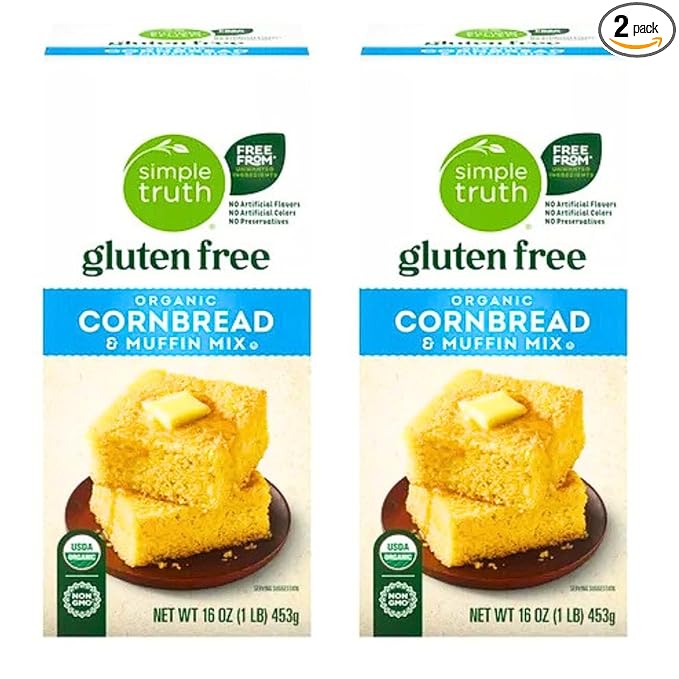 Gluten Free Organic Cornbread &amp Muffin Mix Non-GMO Baking Mix 16 oz Pack of 2