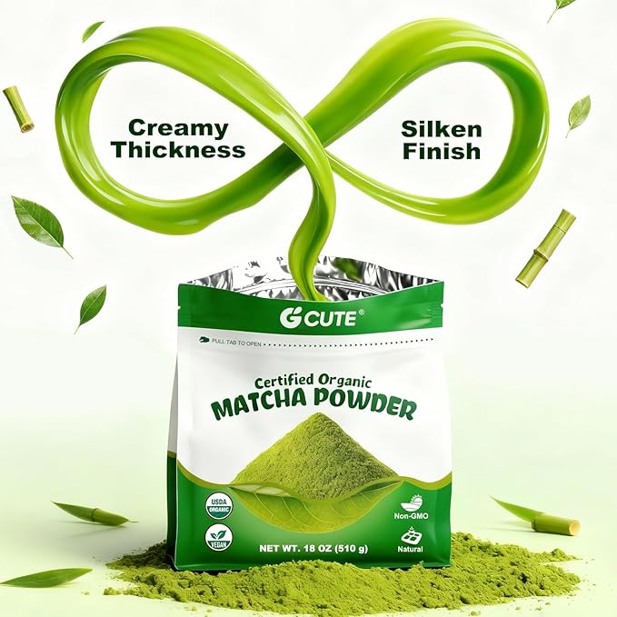 Organic Matcha Powder 18 oz | Natural Drinks Pure Tea Powder | Organic Certification &amp Non-GMO | for Matcha Latte Smoothies Baking and Beverage Preparation | Gluten-Free &amp Vegan