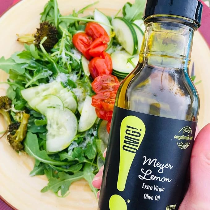 OMG! Gourmet Meyer Lemon Extra Virgin Olive Oil | As found in Pike Place Market (Delicious Perfect for breads veggies salads and marinades) 177ml/6oz
