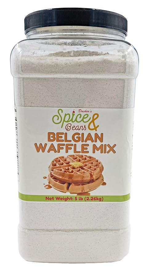 Belgian Waffle Mix By Dasher's Spice &amp Beans | Light and Fluffy | 5 lb