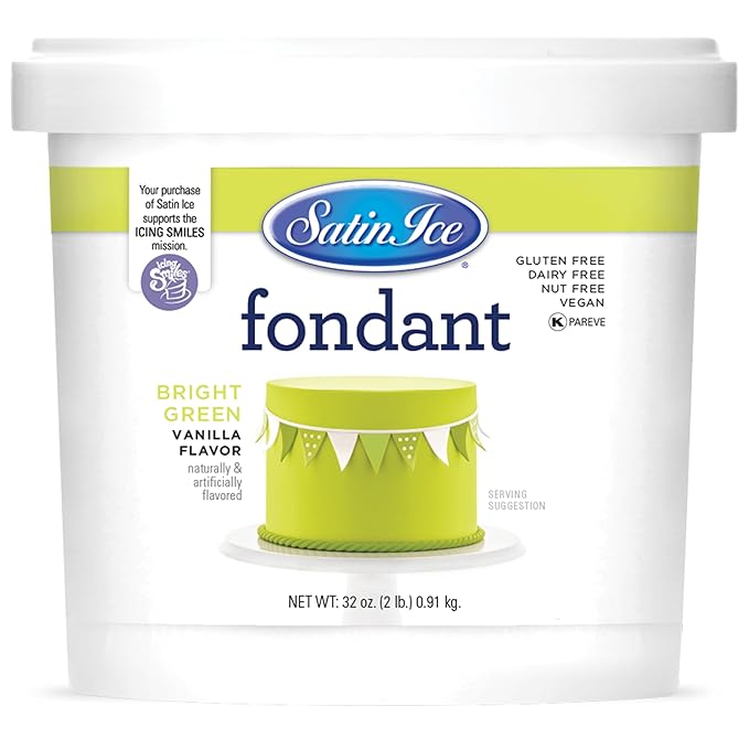 Satin Ice Fondant for Cake Decorating Bright Green (2 Pound)