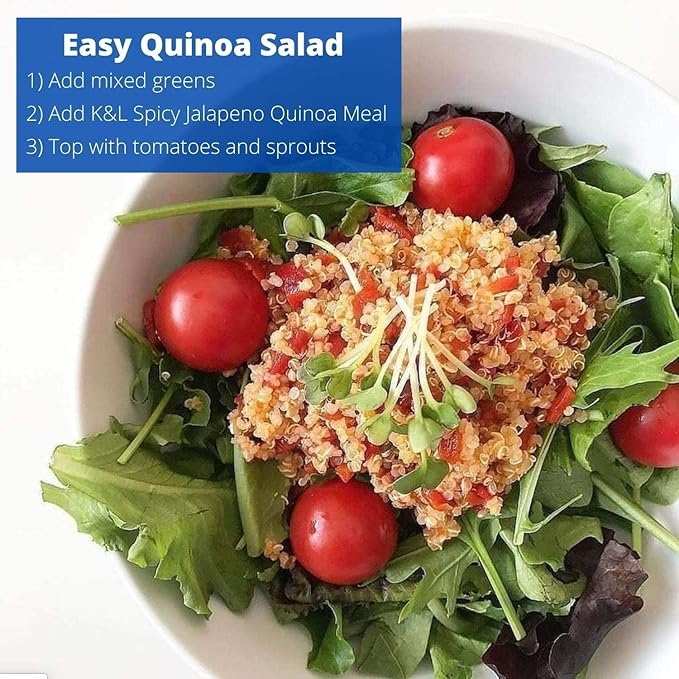 Kitchen &amp Love Jalapeno &amp Roasted Pepper Quinoa Quick Meal 6-Pack | Vegan Gluten-Free Ready-to-Eat No Refrigeration Required