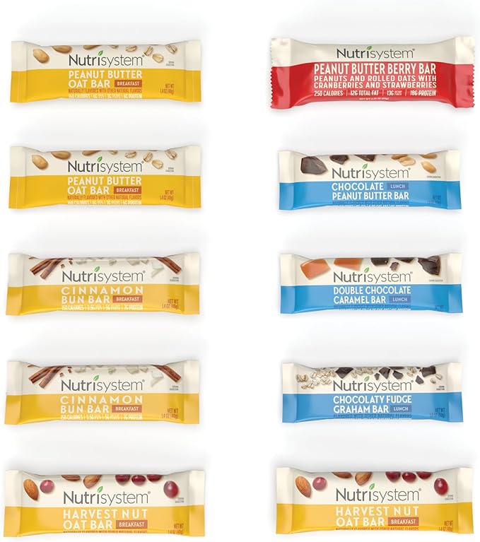 Nutrisystem® Breakfast and Lunch Bar Variety Pack Helps Support Weight Loss - 10 Count