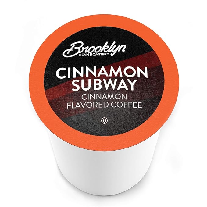 Brooklyn Beans Cinnamon Subway Gourmet Coffee Pods - Compatible with Keurig K Cup Brewers Including 2.0 Machines 40 Count Spicy Cinnamon Flavored