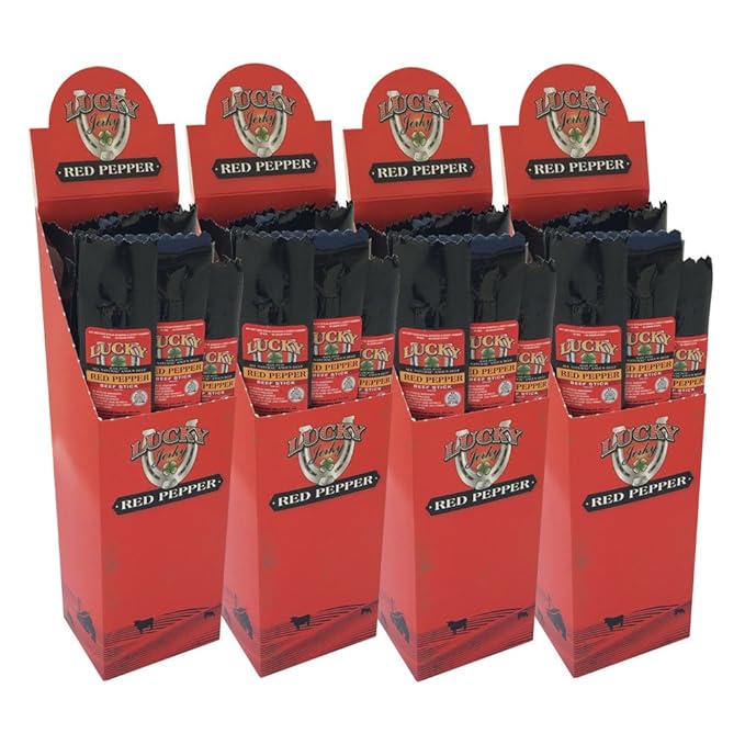 Lucky Beef Jerky - 1.25oz Sticks (Red Pepper 48 Pack)