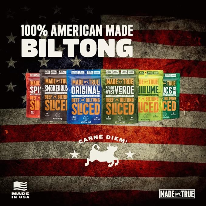 Made by True Beef Sliced Bites Southwest Verde (8 Ounce Pack of 1) - All Natural Zero-Sugar True Jerky Biltong - High Protein Keto Paleo &amp Whole 30 Diet - Sugar-Free Gluten-Free Carb-Free