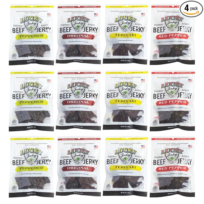 Lucky Beef Jerky - 3oz Slab (Assorted 12 Pack)