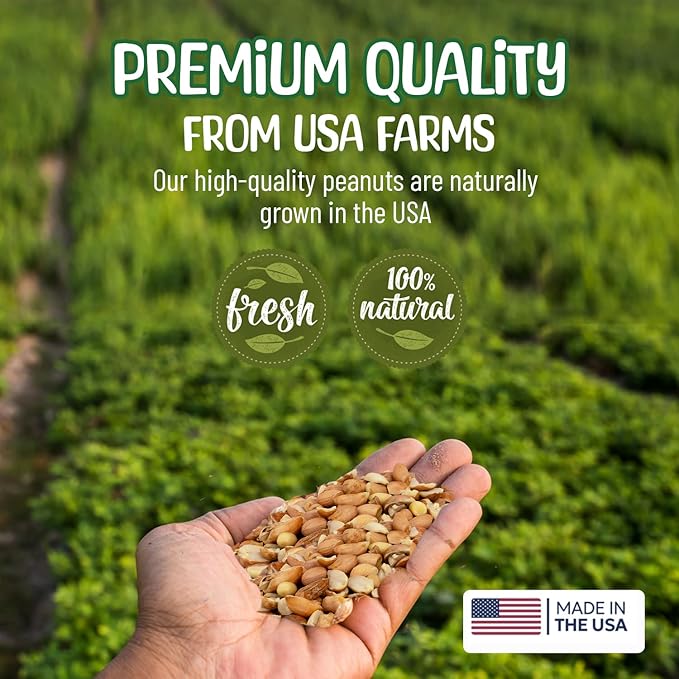 Premium Quality Raw Out of Shell Peanuts for Wildlife - 45 Pounds - Shelled Peanuts- Grown in The USA for Squirrels Deer Birds