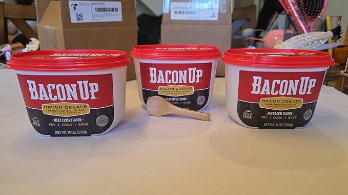 Bacon Up Bacon Grease for Cooking - 14 Ounce (3-pack) with spoon