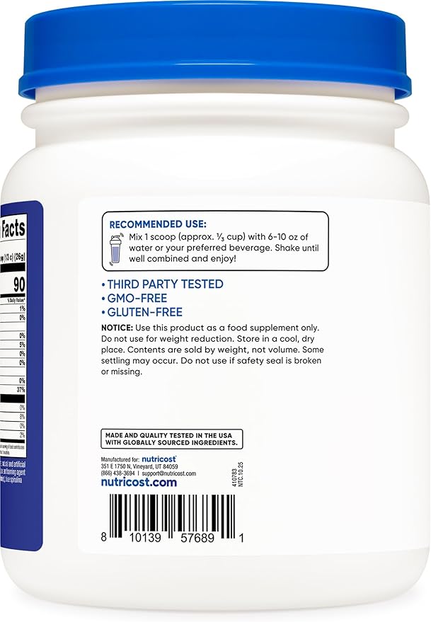 Nutricost Clear Whey Protein Isolate Powder (Berry Blast) 1 LB - 20g of Protein 0g Added Sugar GMO-Free Gluten-Free