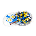 M&ampM'S Milk Chocolate Round Hanukkah Gift Box - Blue Yellow &amp White M&ampM'S Chocolate Candies with Hanukkah Themed Images
