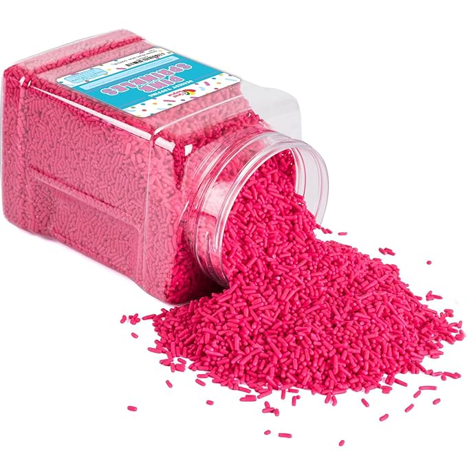 Pink Sprinkles - 2.2 Pounds - Mother's Day Toppings - Bulk Hot Pink Sprinkles for Cupcakes Baby Showers Gender Reveal Princess Parties
