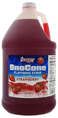 Snappy Strawberry Sno Cone Syrup 1 Gallon (128 ounces) Size Ready to Use For Snow Cone Machines Flavored Syrup for Shaved Ice 14 Snow Cone Flavor Options