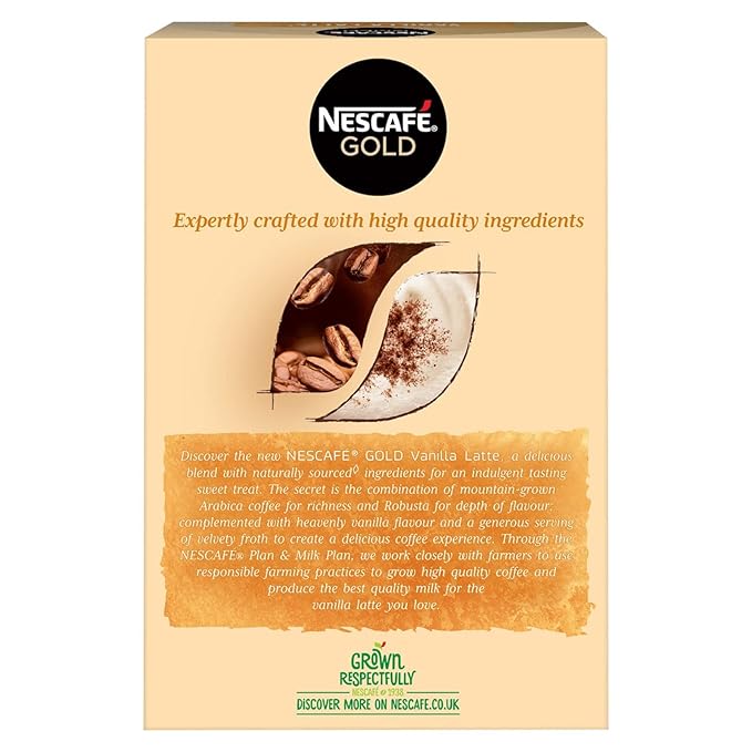 Nescafe Vanilla Latte 8 x 18.5g - Pack of 6