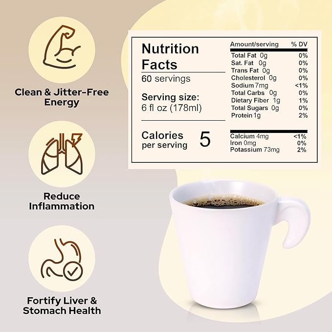 La Republica Ground Mushroom Coffee Organic Fair Trade Arabica with Superfood Mushrooms (Medium Roast 60 Servings)