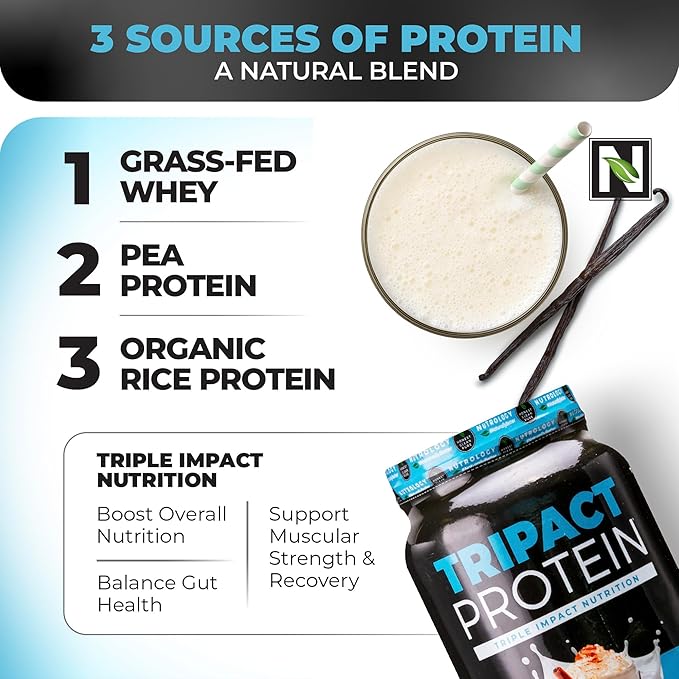 Nutrology TRIPACT Protein Powder 7-in-1 Meal Replacement Shake Vanilla Latte Cinnamon Flavor (40 Servings) Beet Natural O2 Pre Workout Powder Passion Fruit Flavor (30 Servings)