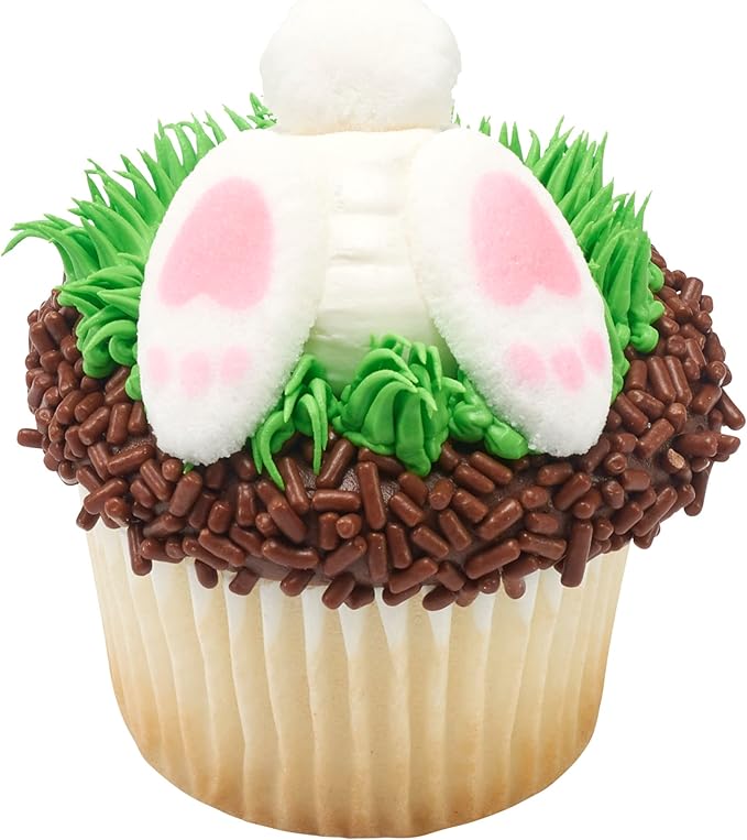 Lucks Dec-Ons Molded Sugar Cake Top Bunny Tails and Toes Set 3/4-1 1/2 Inch 40 Count