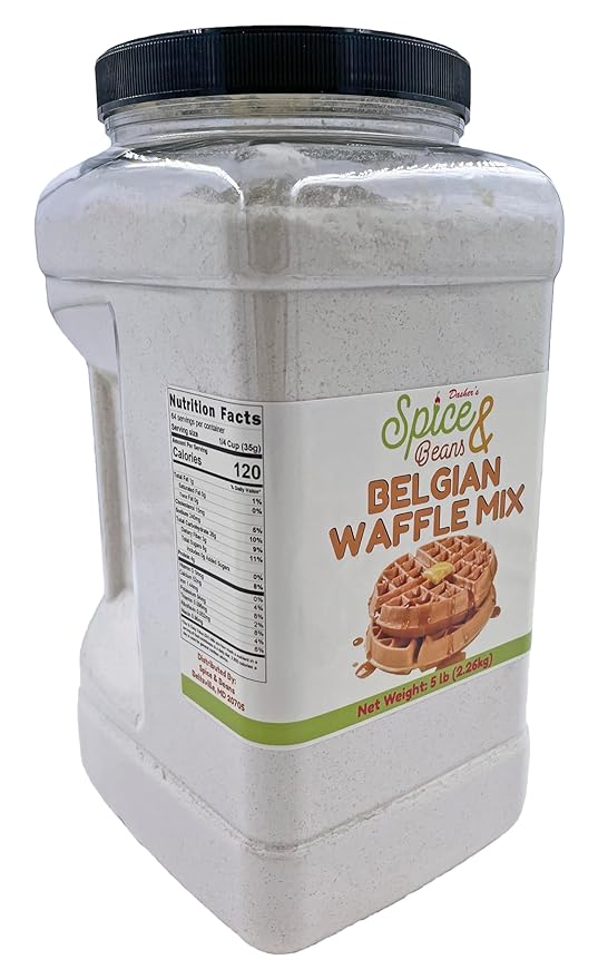 Belgian Waffle Mix By Dasher's Spice &amp Beans | Light and Fluffy | 5 lb