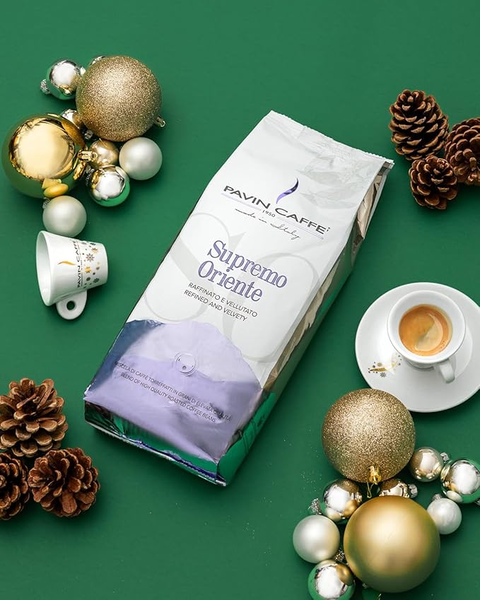 Italian Espresso Coffee Beans – Dark Roast Supremo Oriente Pavin Caffè 1kg