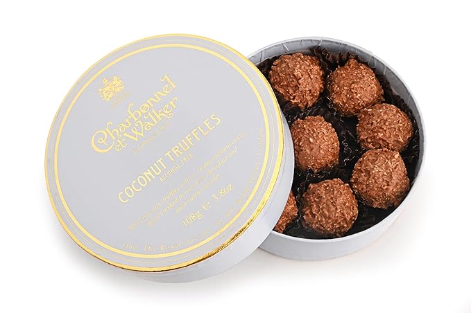 Charbonnel et Walker Milk Chocolate Coconut Truffles Alcohol Free Creamy Coconut Center 3.8oz 108g