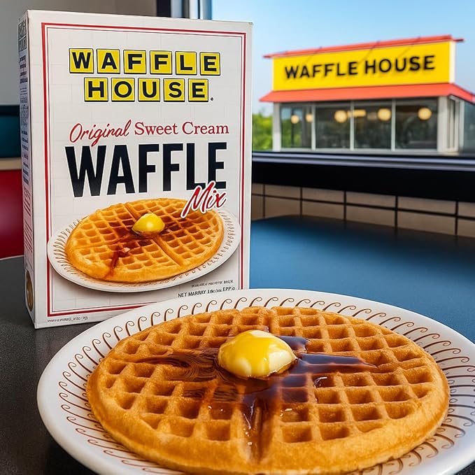 Waffle House Best Waffle mix 12 oz – Pack of 4 with Syrup Restaurant Style Homemade Original Sweet Cream waffles mix