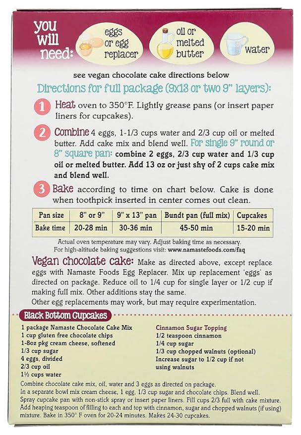 Namaste Foods Mix Cake Choc Wfgfdf