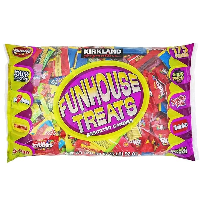 Bomber 8 lb Bulk Halloween Candy Box - Fun Size Candies Individually Wrapped for Halloween Treats &amp Snacks Bulk Candy Mix for Trick-or-Treat Gifts for Adults &amp Kids (Assorted)