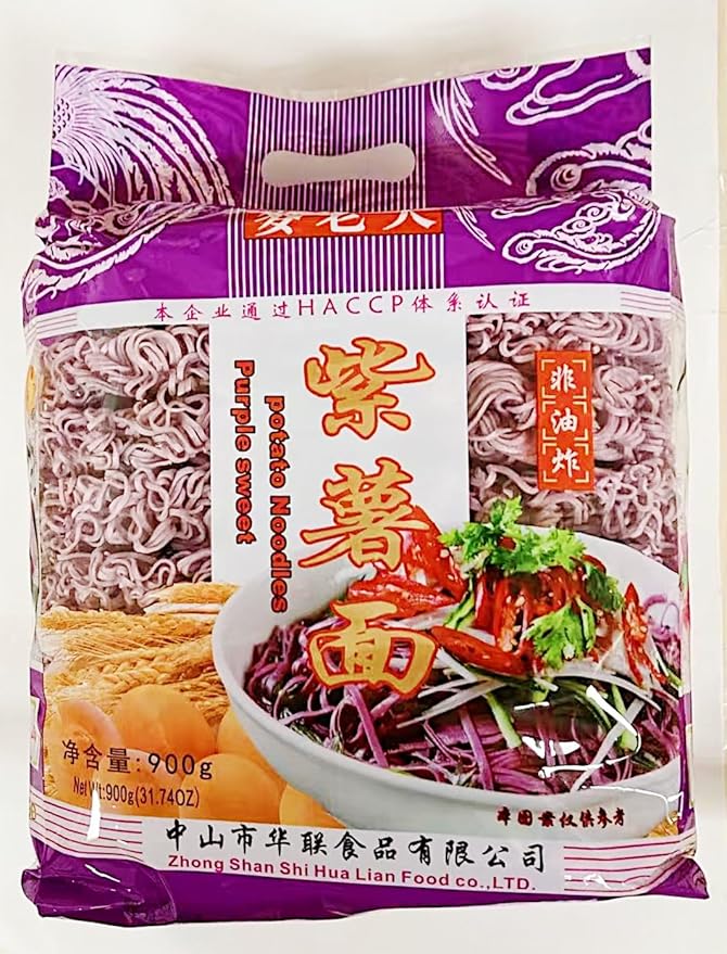 Purple Sweet Potato NoodlesDried Noodles Non-Fried Asian Style 31.74 oz (900g) Pack of 2