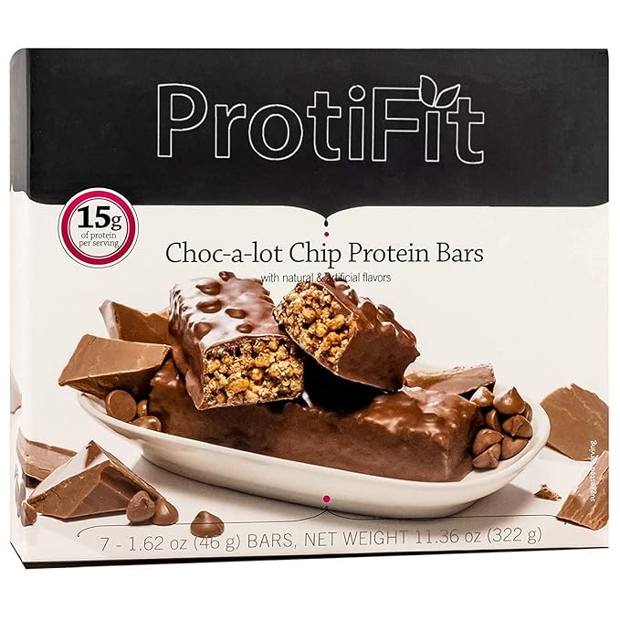 PROTIFIT - Low Calorie Choc-A-Lot Chip Protein Bar 3 Pack High Protein 15g Protein Low Carb Low Sugar Ideal Protein Compatible 7 Servings Per Box (3 Pack)