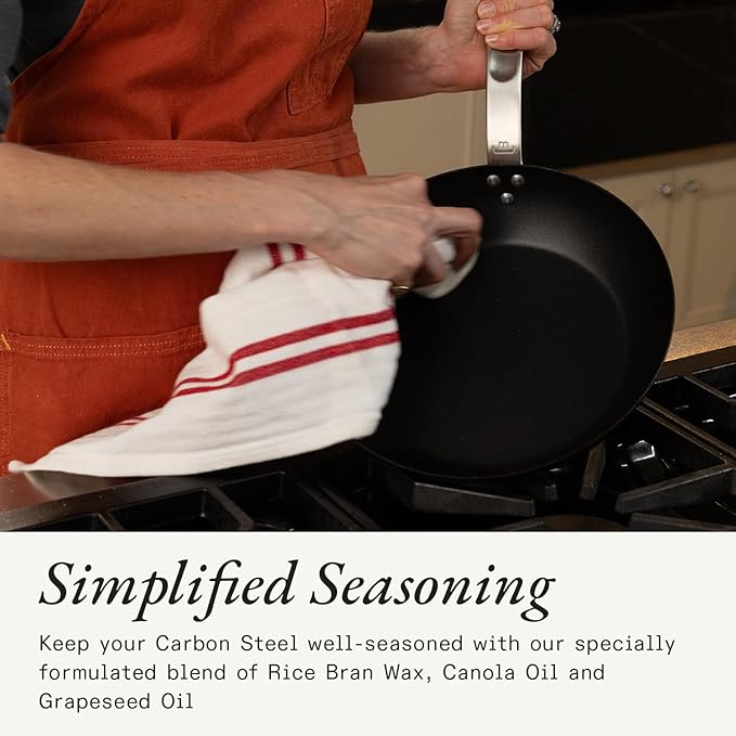 Made In Cookware | Carbon Steel Seasoning Wax 6 Oz | Crafted in Canada | Rice Bran Wax Canola Oil and Grapeseed Oil