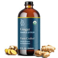 Bluestem Botanicals Organic Ginger Simple Syrup 8 oz Cocktail and Mocktail Mixer for Drinks Non-Alcoholic