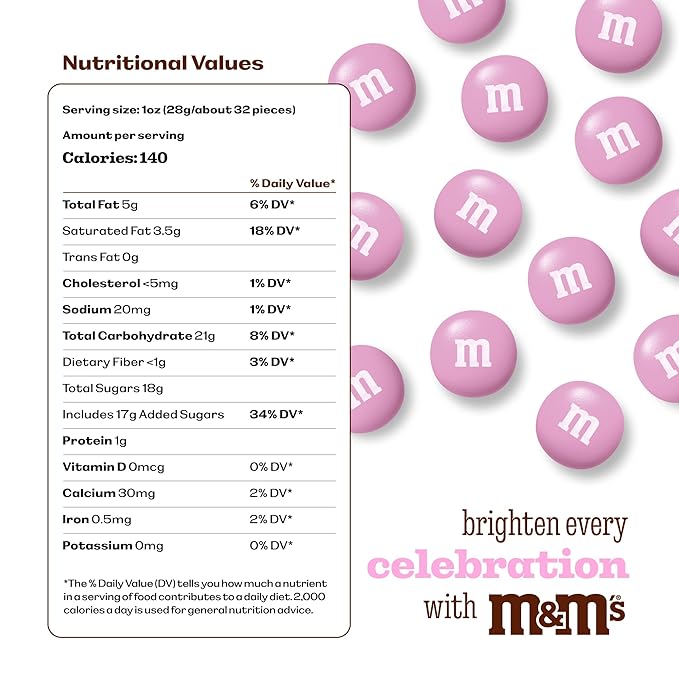 M&ampM’S WORLD Pink Milk Chocolate Candy 5lbs of M&ampM'S in Resealable Pack for Candy Bars Birthdays Baby Showers Gender Reveals It's A Girl Dessert Tables &amp DIY Party Favors