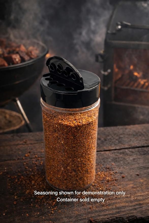BBQ Seasoning Shaker Bottles Set – 3 Empty 16 oz Plastic Jars with Dual Flip Lids Cooking Twine &amp Nylon Grill Pins for Bacon Wrapped – Refillable Spice Containers for Rubs Grilling &amp Smoking