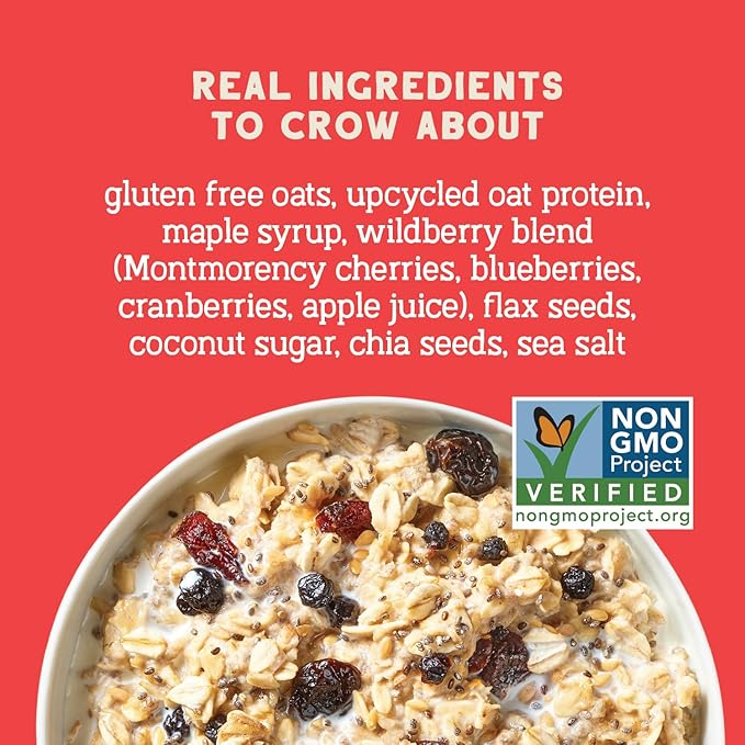 Seven Sundays Protein Oats Wildberry 32 Oz Bag Gluten Free 10g Upcycled Protein Enjoy Warm Cool or as Overnight Oats