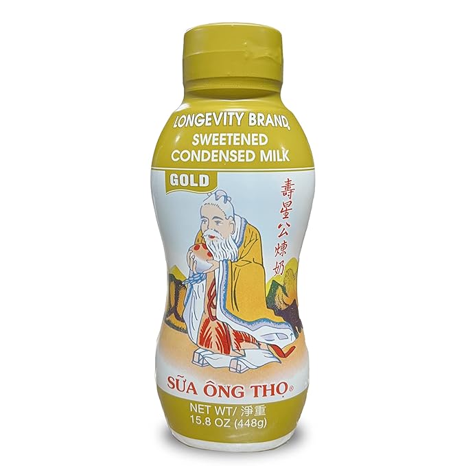 Longevity Brand Full Cream Sweetened Condensed Milk Squeeze Bottle 15.8oz(Pack of 2)