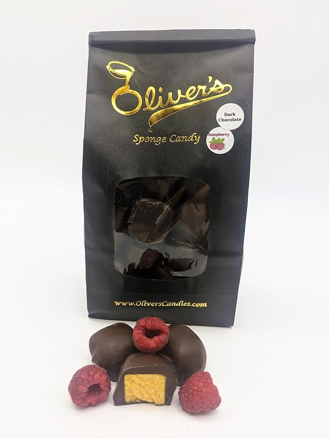 Oliver's Raspberry Sponge Candy - Dark Chocolate 1 pound
